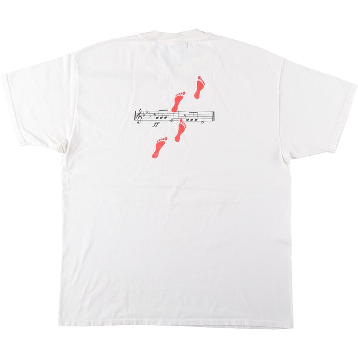 90'S Hanes BEEFY-T Printed T-shirt Made in USA Men's XL Vintage cotton white type Vintage Second Hand