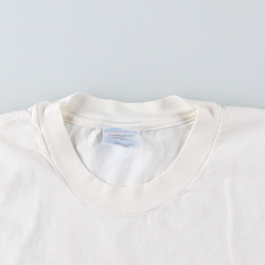 90'S Hanes BEEFY-T Printed T-shirt Made in USA Men's XL Vintage cotton white type Vintage Second Hand