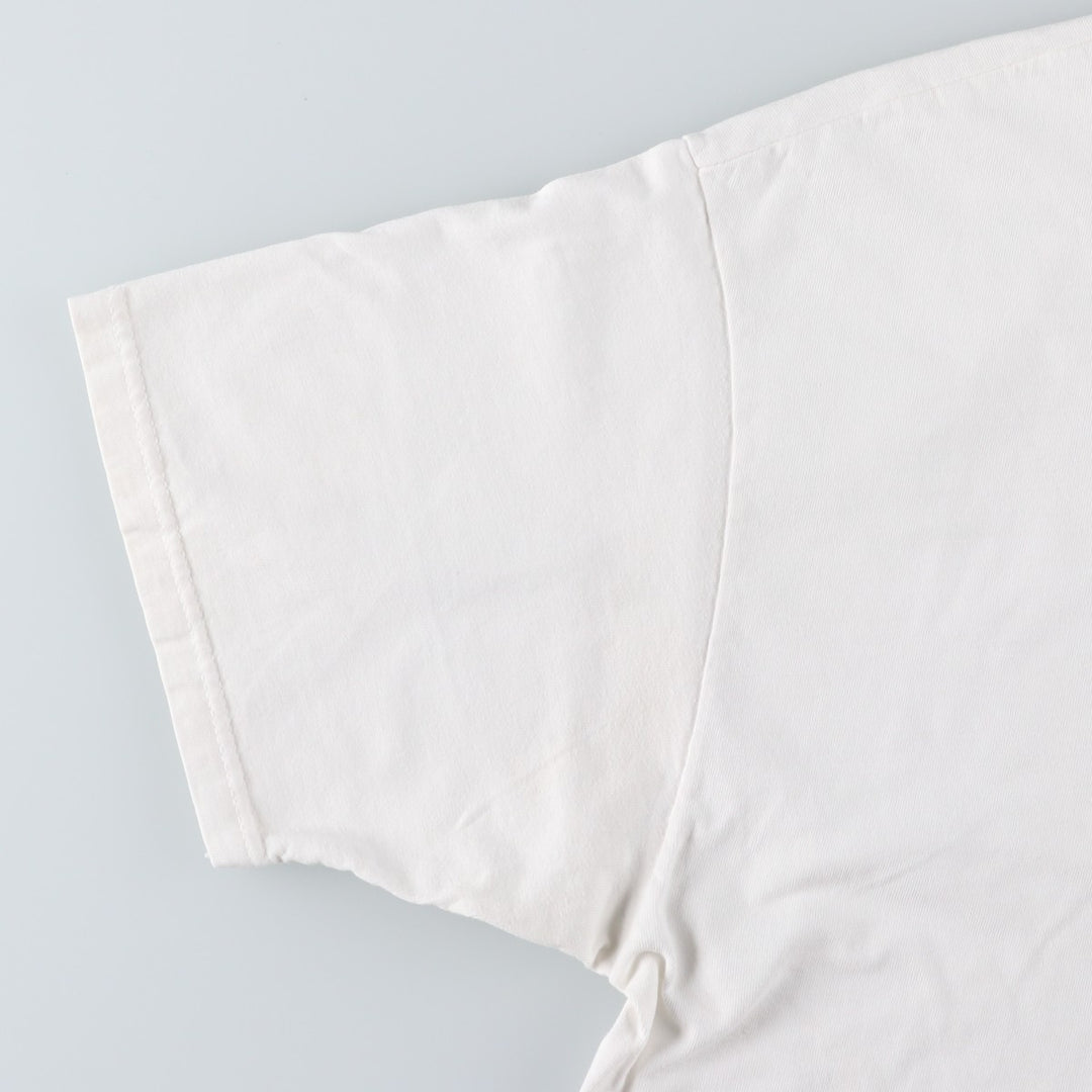 90'S Hanes BEEFY-T Printed T-shirt Made in USA Men's XL Vintage cotton white type Vintage Second Hand