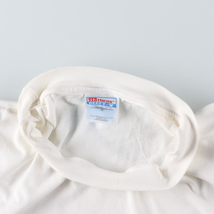 90'S Hanes BEEFY-T Printed T-shirt Made in USA Men's XL Vintage cotton white type Vintage Second Hand