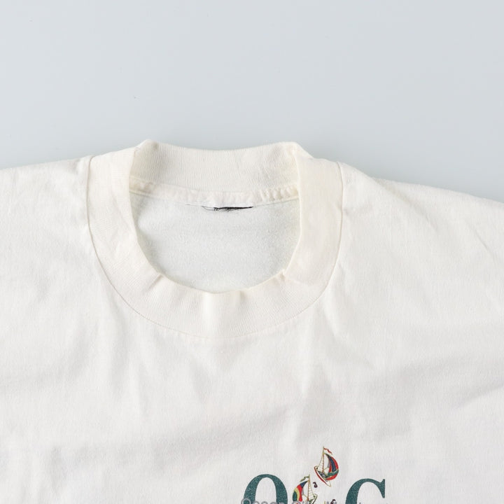 ~90'S Ocean City Souvenir T-shirt, Men's Size M (approx.), Vintage unclear white type Vintage Second Hand