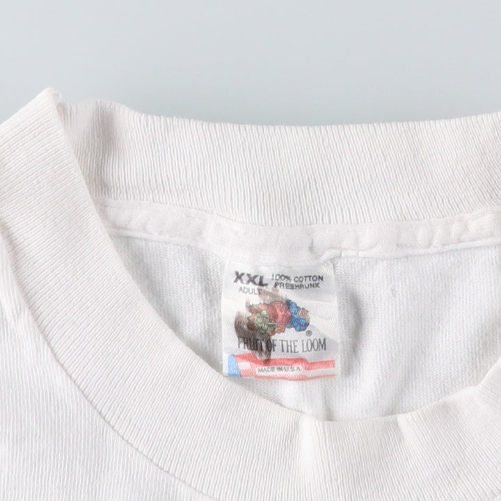 90'S Fruit of the Loom THE TELLER HOUSE Print T-Shirt, Made in USA, Men's XXL equivalent, Vintage cotton white type Vintage Second Hand