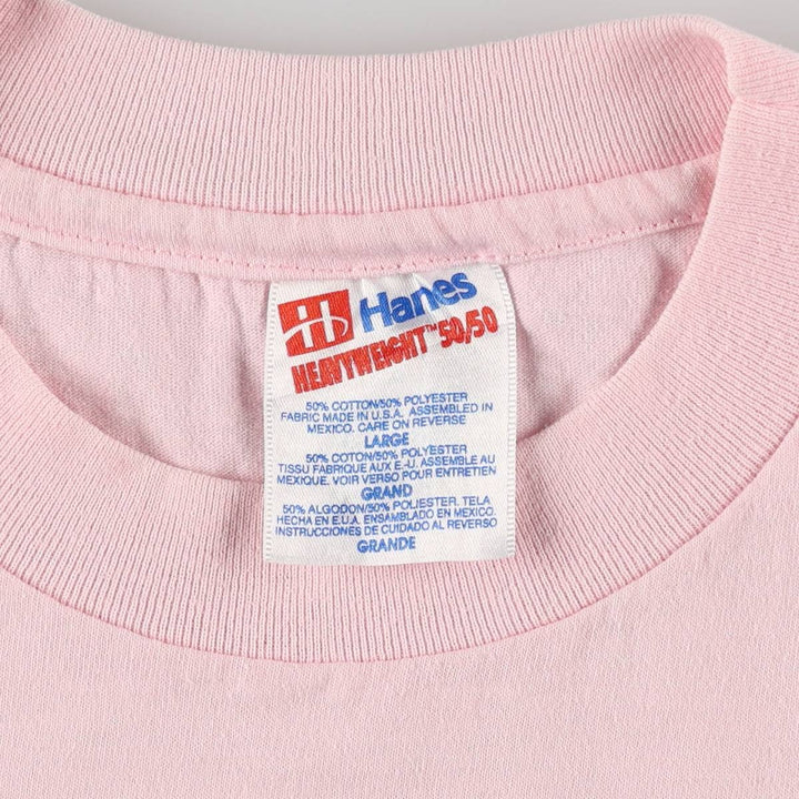 90'S Hanes HEAVYWEIGHT 50 cotton pink type Vintage Second Hand