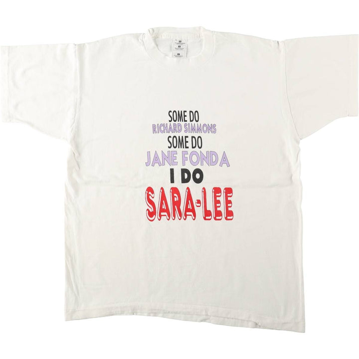 90'S message print t-shirt, made in Canada, men's size XL equivalent, vintage. cotton white type Vintage Second Hand