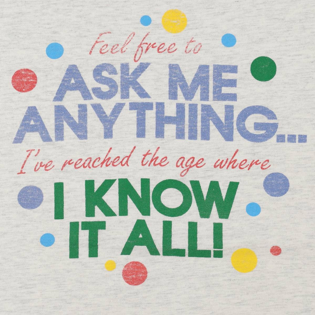 90'S ONEITA Message Print T-Shirt Men's XL Vintage cotton gray type Vintage Second Hand