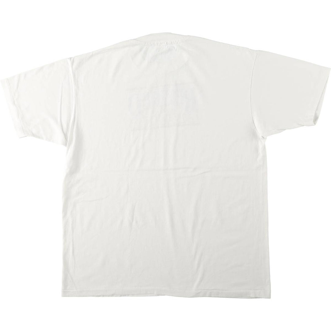 90'S message print T-shirt, men's size XL equivalent, vintage. unclear white type Vintage Second Hand