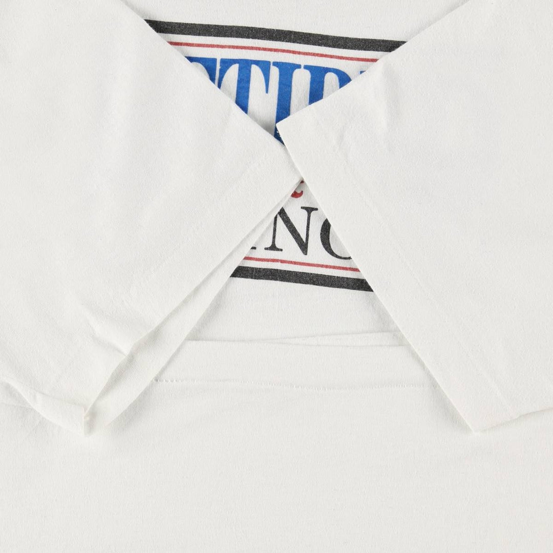 90'S message print T-shirt, men's size XL equivalent, vintage. unclear white type Vintage Second Hand