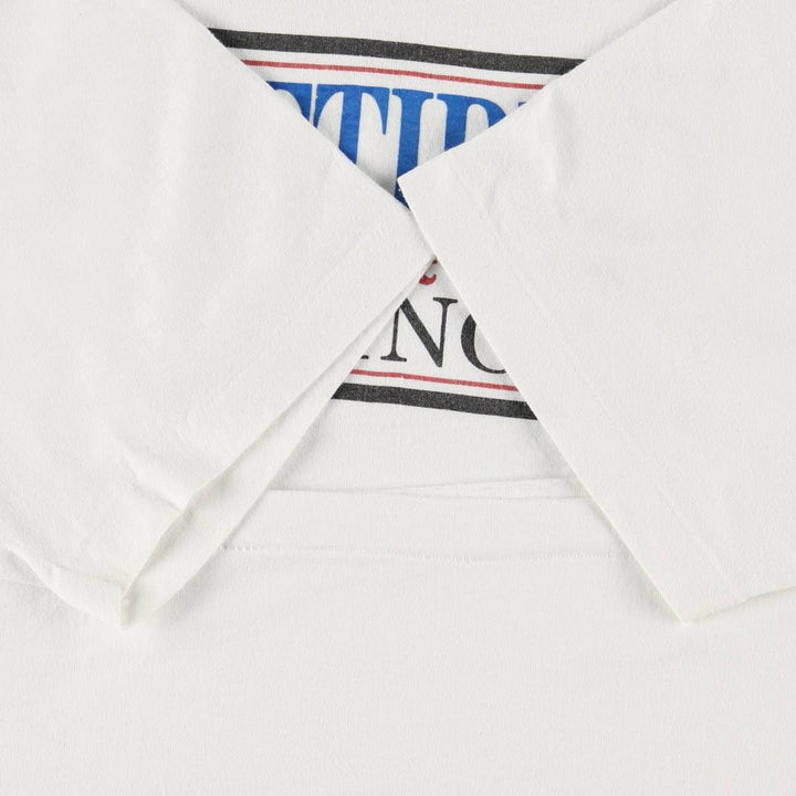 90'S message print T-shirt, men's size XL equivalent, vintage. unclear white type Vintage Second Hand