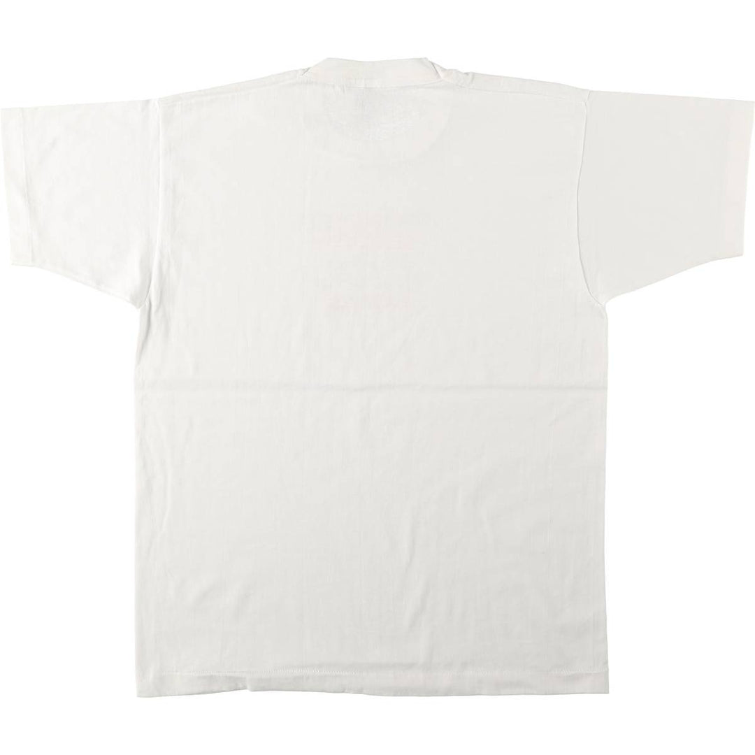 90'S Fruit of the Loom Message Print T-Shirt Made in USA Men's L Size Vintage cotton white type Vintage Second Hand