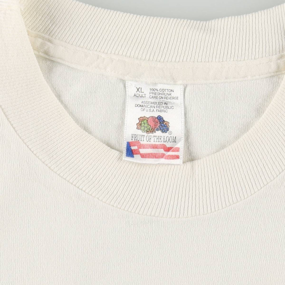 90'S Fruit of the Loom Message Print T-Shirt Men's XL Vintage cotton white type Vintage Second Hand