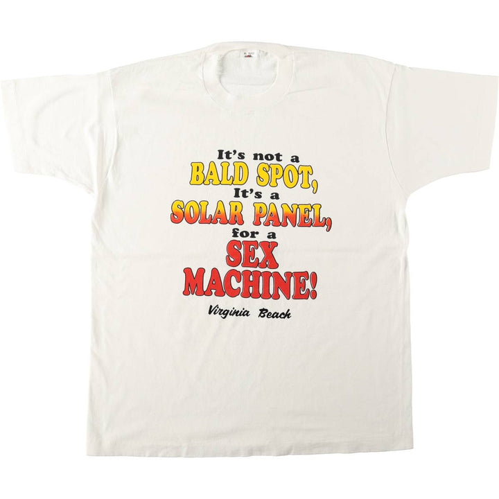90'S Fruit of the Loom Message Print T-Shirt Made in USA Men's XL Vintage cotton white type Vintage Second Hand