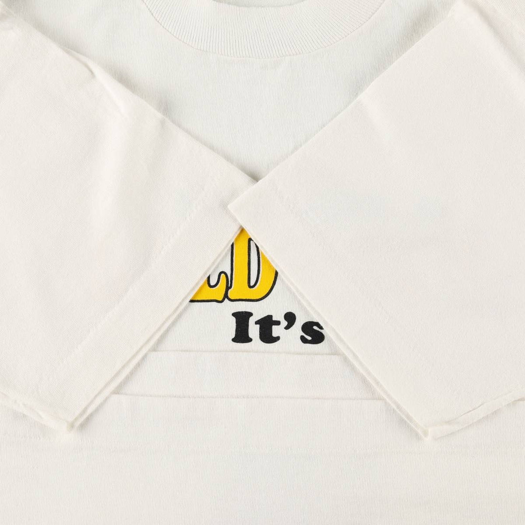 90'S Fruit of the Loom Message Print T-Shirt Made in USA Men's XL Vintage cotton white type Vintage Second Hand