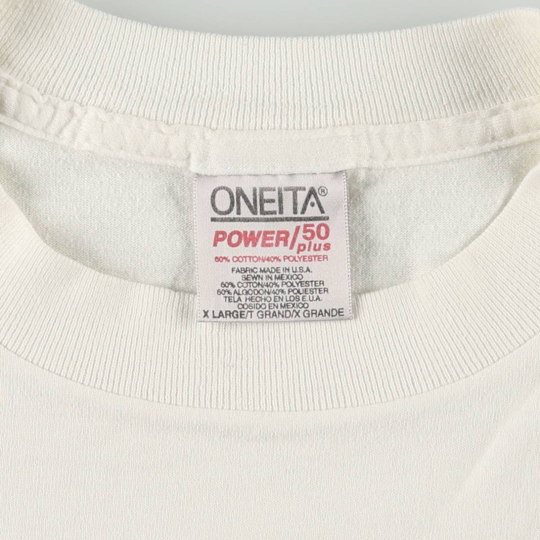 90'S ONEITA Message Print T-Shirt Men's XL Vintage cotton white type Vintage Second Hand