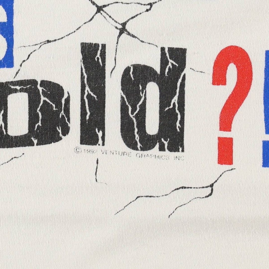 90'S ONEITA Message Print T-Shirt Men's XL Vintage cotton white type Vintage Second Hand