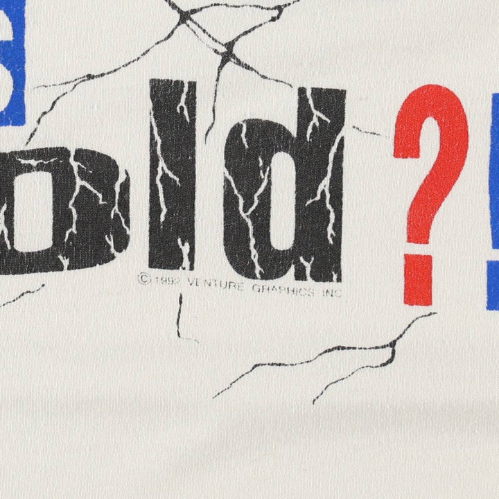 90'S ONEITA Message Print T-Shirt Men's XL Vintage cotton white type Vintage Second Hand
