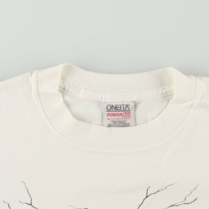 90'S ONEITA Message Print T-Shirt Men's XL Vintage cotton white type Vintage Second Hand