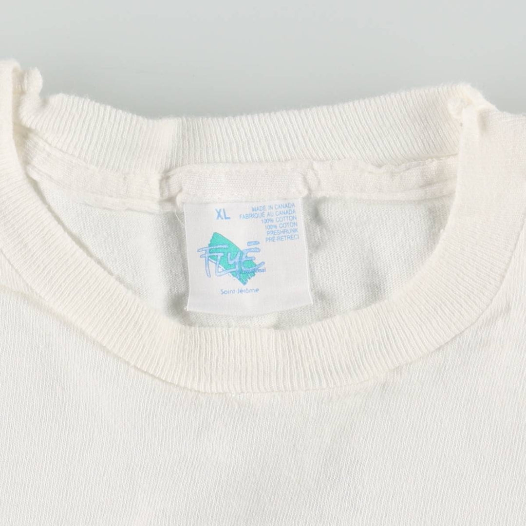 FRYE message print t-shirt, made in Canada, men's size XL equivalent, vintage. cotton white type Vintage Second Hand