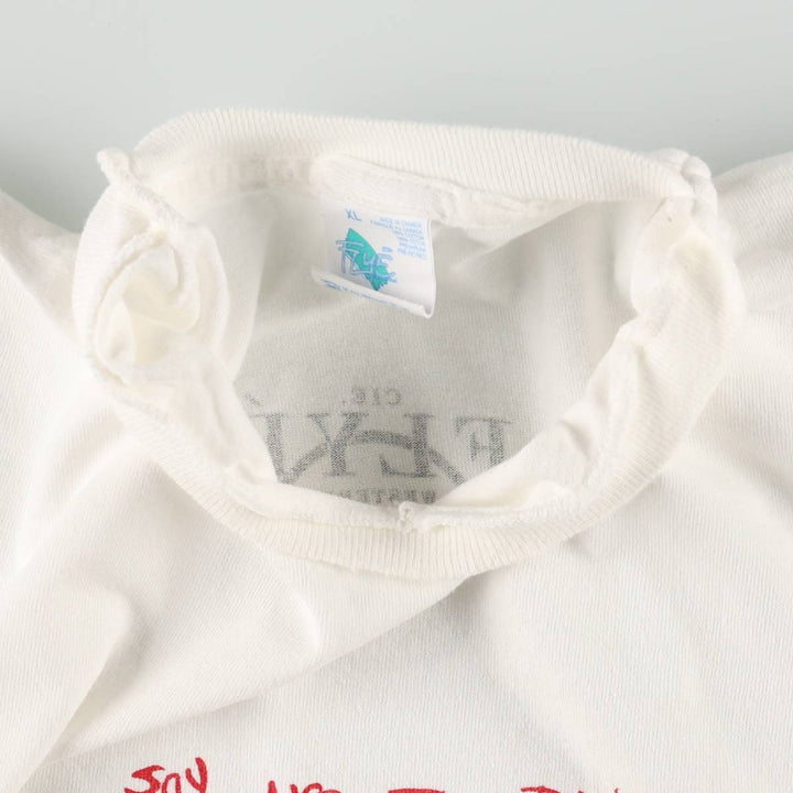 FRYE message print t-shirt, made in Canada, men's size XL equivalent, vintage. cotton white type Vintage Second Hand