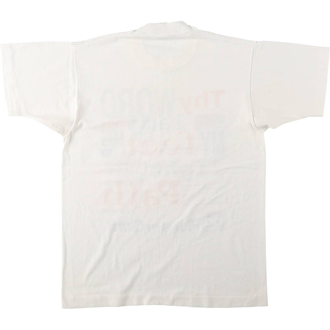 90'S Fruit of the Loom Message Print T-Shirt Made in USA Men's Medium Vintage cotton white type Vintage Second Hand