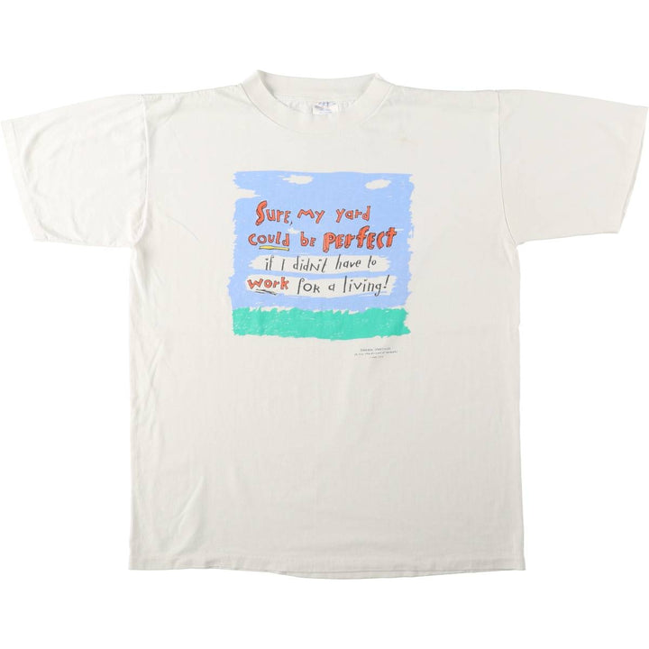 90'S SHOEBOX GREETINGS Message Print T-Shirt, Made in USA, Men's XXL equivalent, Vintage cotton white type Vintage Second Hand