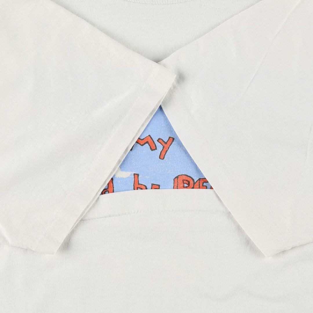 90'S SHOEBOX GREETINGS Message Print T-Shirt, Made in USA, Men's XXL equivalent, Vintage cotton white type Vintage Second Hand