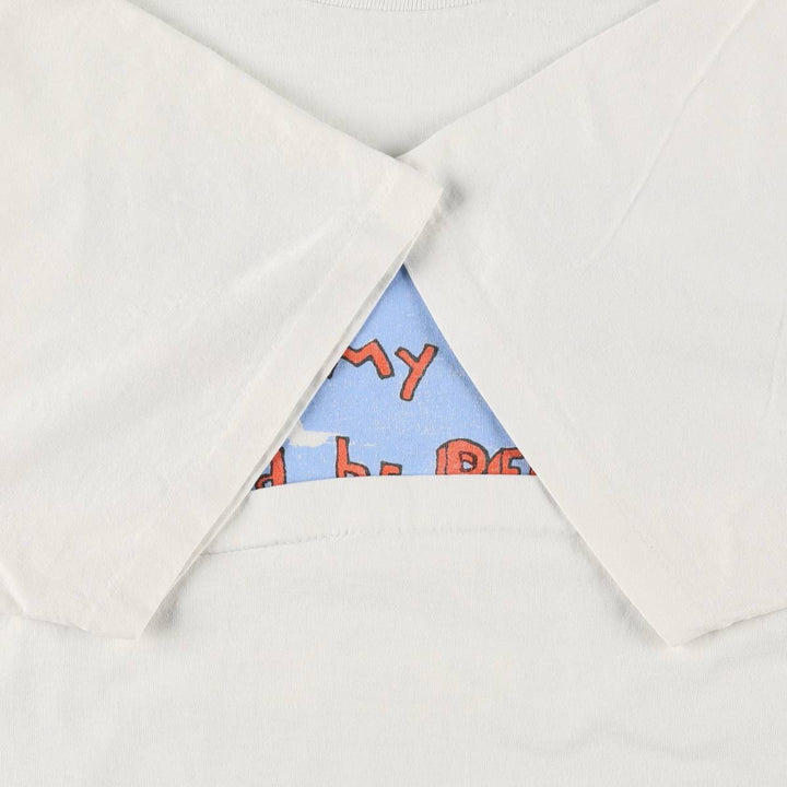 90'S SHOEBOX GREETINGS Message Print T-Shirt, Made in USA, Men's XXL equivalent, Vintage cotton white type Vintage Second Hand