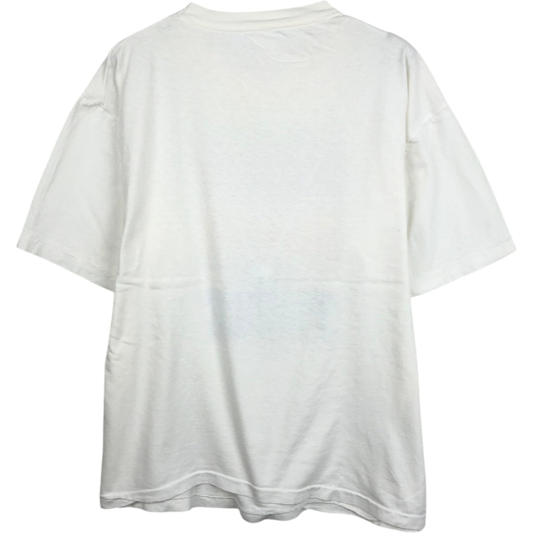 90'S message print T-shirt, men's size XL equivalent, vintage. unclear white type Vintage Second Hand