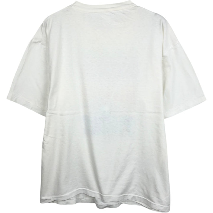 90'S message print T-shirt, men's size XL equivalent, vintage. unclear white type Vintage Second Hand