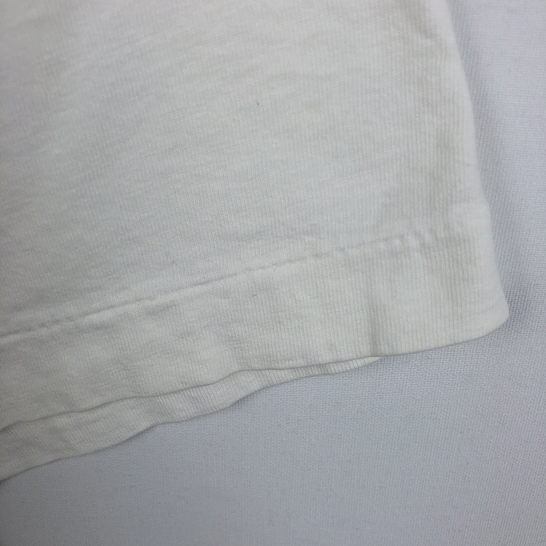 90'S message print T-shirt, men's size XL equivalent, vintage. unclear white type Vintage Second Hand