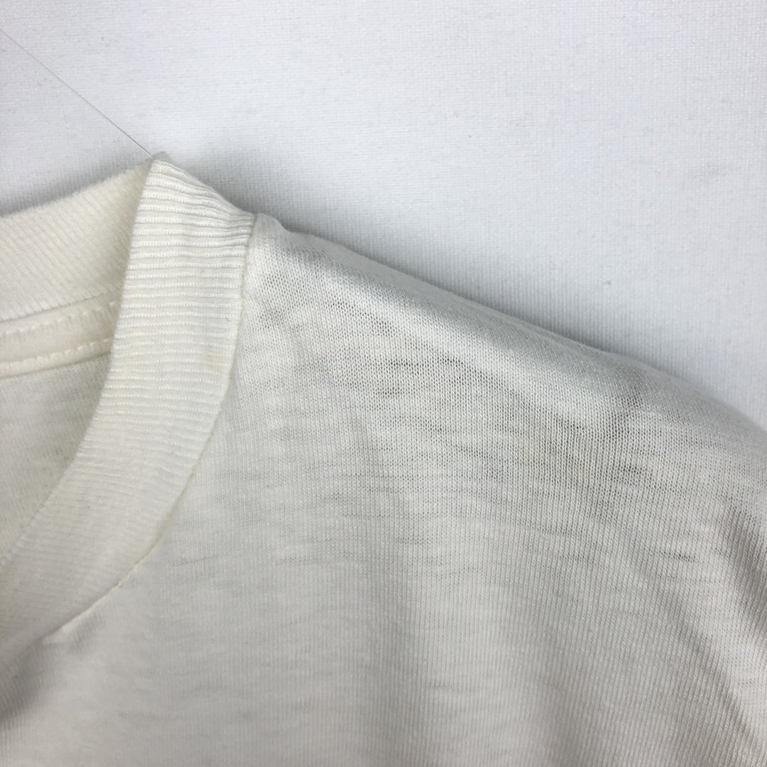 90'S message print T-shirt, men's size XL equivalent, vintage. unclear white type Vintage Second Hand