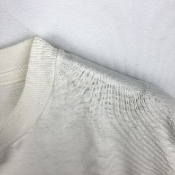 90'S message print T-shirt, men's size XL equivalent, vintage. unclear white type Vintage Second Hand