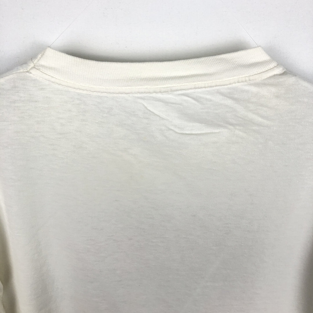 90'S message print T-shirt, men's size XL equivalent, vintage. unclear white type Vintage Second Hand