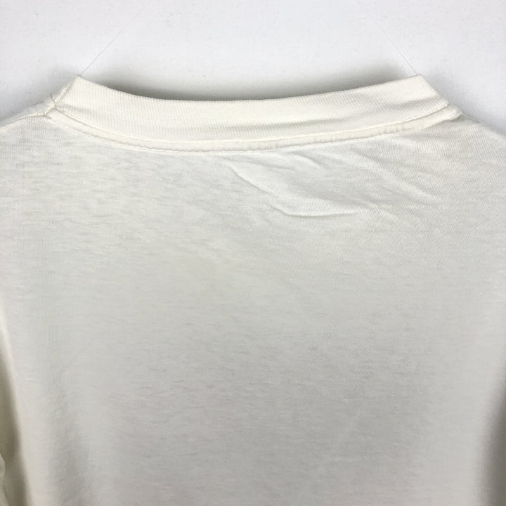 90'S message print T-shirt, men's size XL equivalent, vintage. unclear white type Vintage Second Hand