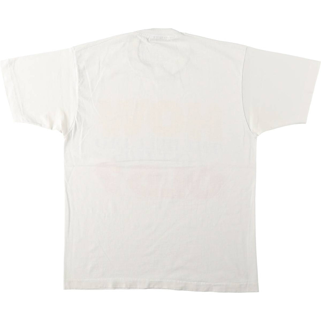 90'S SCREEN STARS Message Print T-Shirt Made in USA Men's L Size Vintage cotton white type Vintage Second Hand