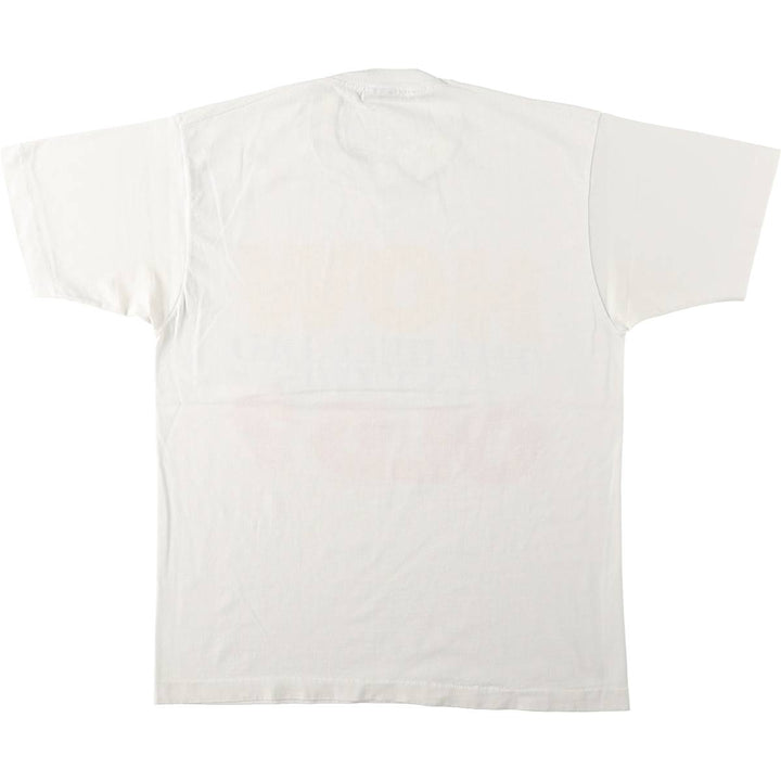 90'S SCREEN STARS Message Print T-Shirt Made in USA Men's L Size Vintage cotton white type Vintage Second Hand