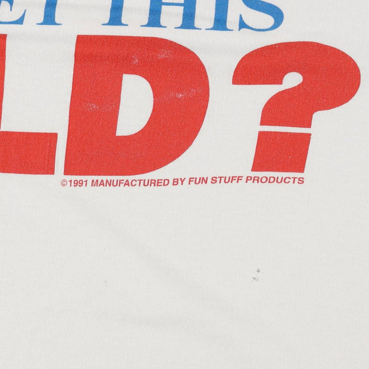 90'S SCREEN STARS Message Print T-Shirt Made in USA Men's L Size Vintage cotton white type Vintage Second Hand