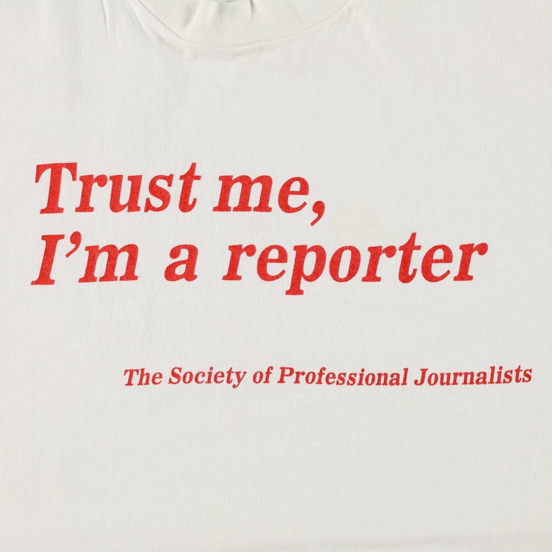 ~90'S RP Message Print T-Shirt, Made in USA, Men's XL equivalent, Vintage cotton white type Vintage Second Hand