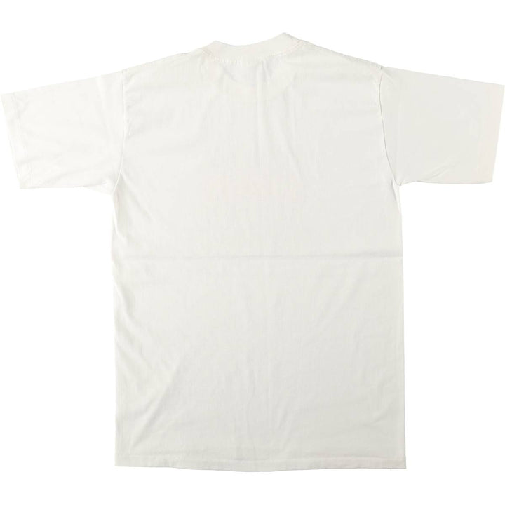 90'S Center Star Message Print T-Shirt, Made in USA, Men's Size L (Equivalent), Vintage polyester white type Vintage Second Hand
