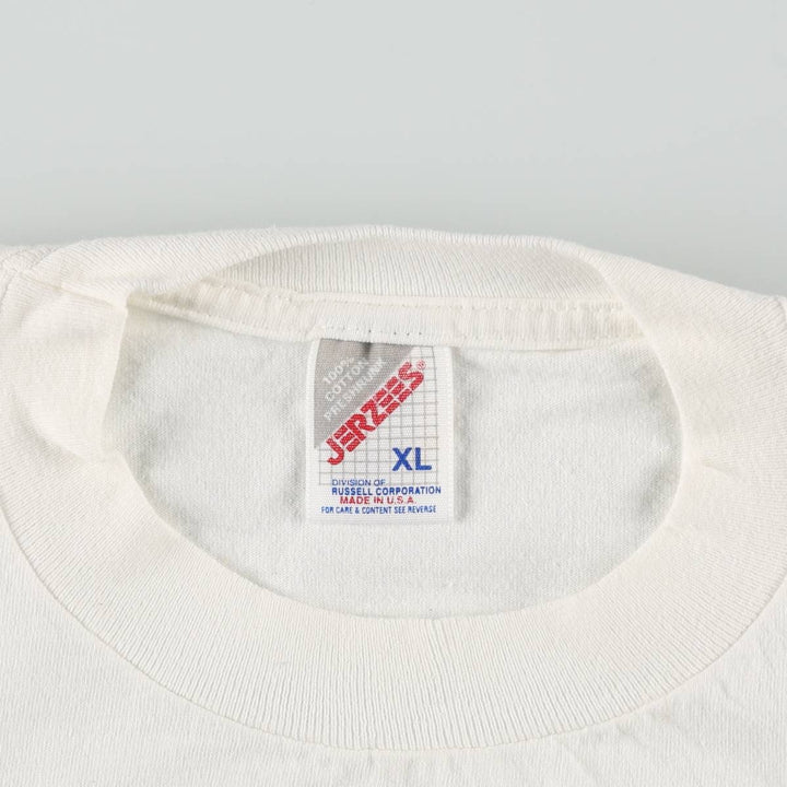 80s-90'S Jerzees Message Print T-Shirt, Made in USA, Men's XL (approx.), Vintage cotton white type Vintage Second Hand