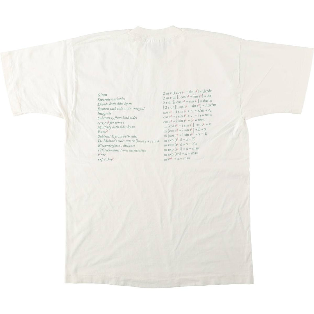 90'S Fruit of the Loom Message Print T-Shirt, Men's Size L, Vintage cotton white type Vintage Second Hand