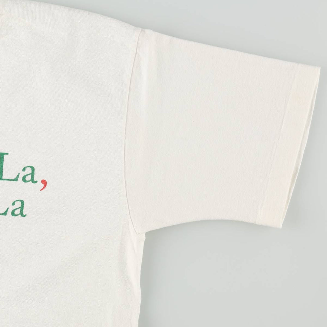 90'S Fruit of the Loom Message Print T-Shirt, Men's Size L, Vintage cotton white type Vintage Second Hand