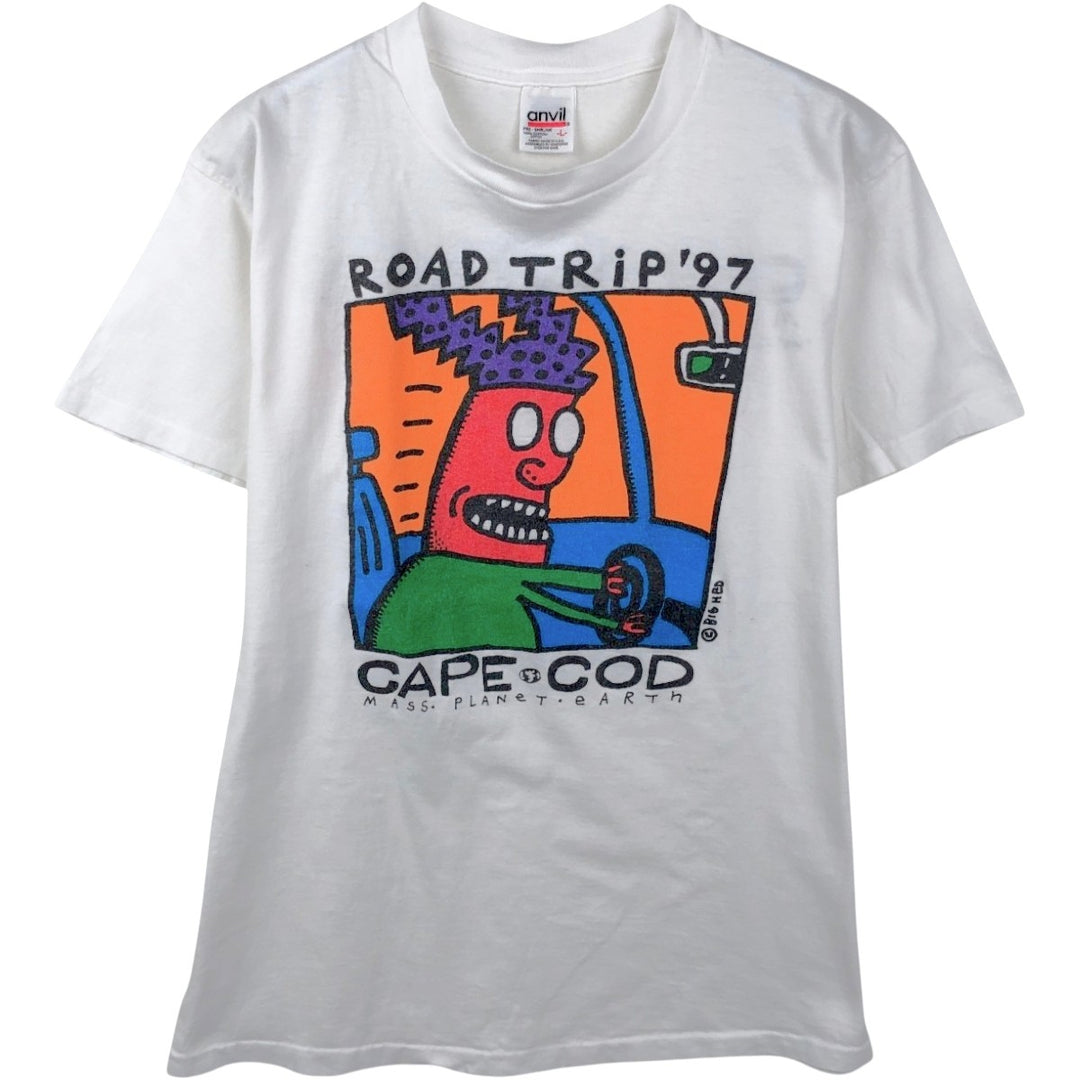 90'S Anvil BIG HED DESIGNS Art T-shirt, Men's Size L (approx.), Vintage cotton white type Vintage Second Hand