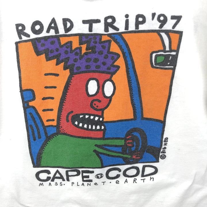 90'S Anvil BIG HED DESIGNS Art T-shirt, Men's Size L (approx.), Vintage cotton white type Vintage Second Hand