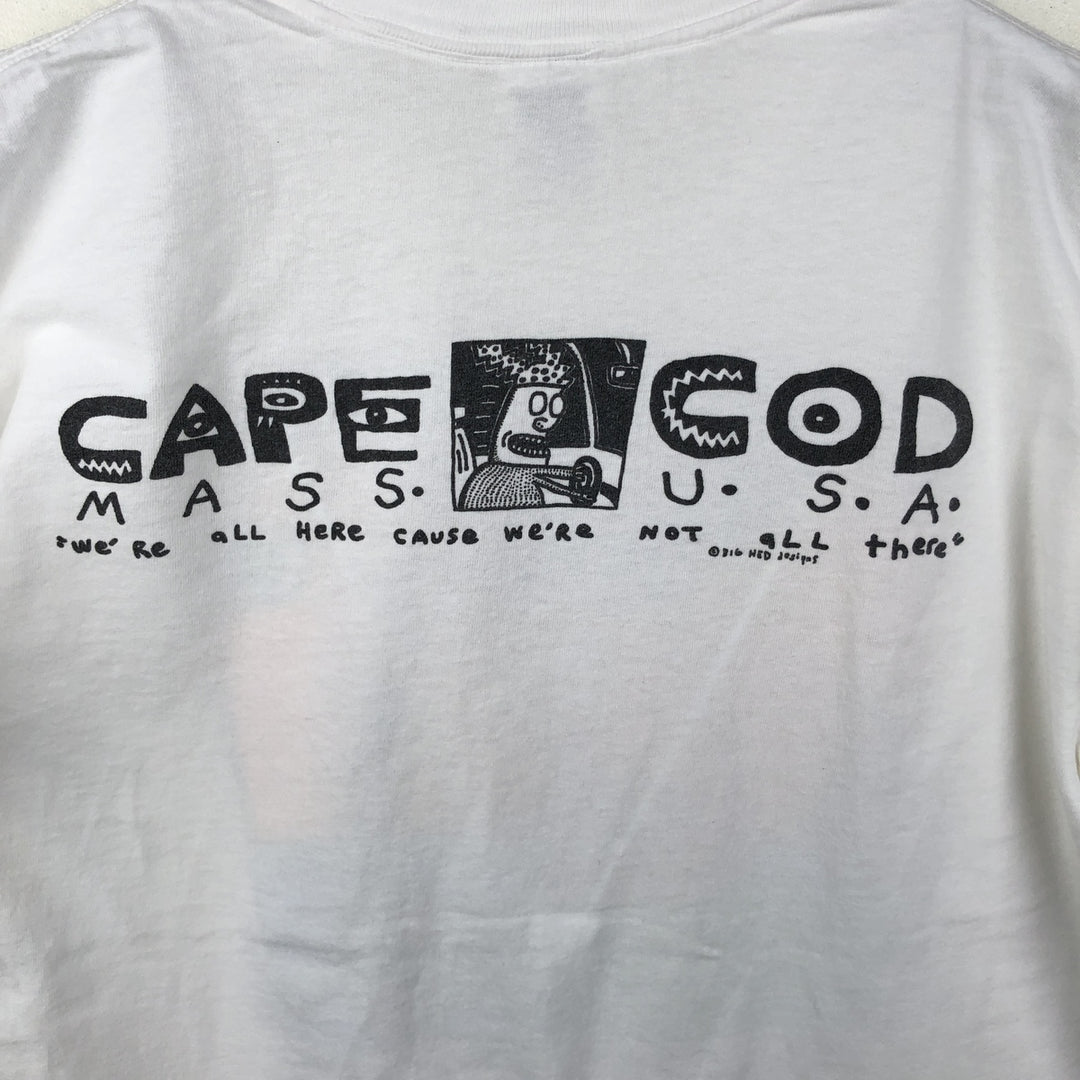 90'S Anvil BIG HED DESIGNS Art T-shirt, Men's Size L (approx.), Vintage cotton white type Vintage Second Hand
