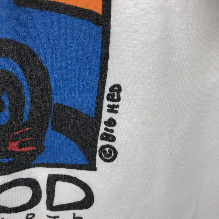 90'S Anvil BIG HED DESIGNS Art T-shirt, Men's Size L (approx.), Vintage cotton white type Vintage Second Hand