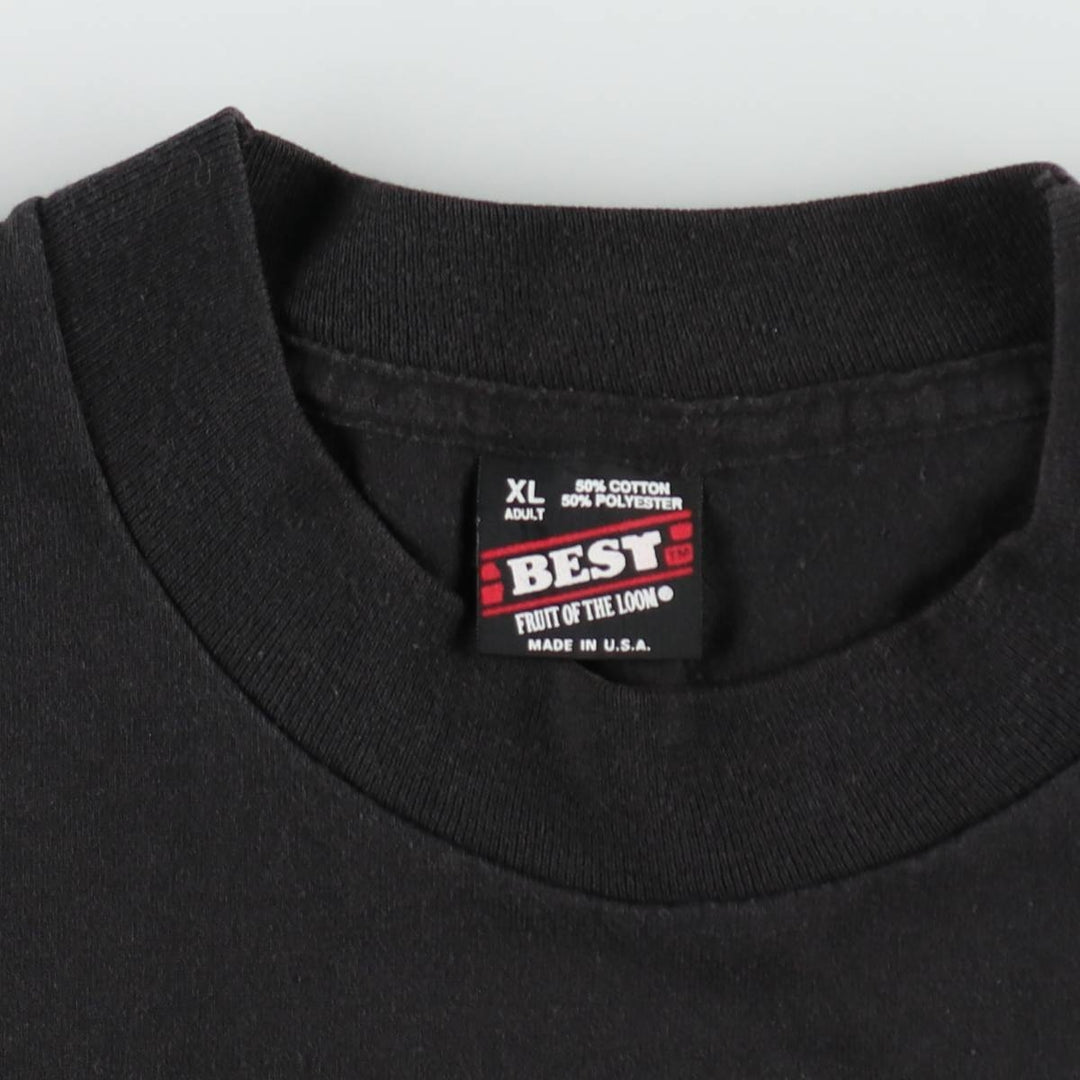 90'S Fruit of the Loom Message Print T-Shirt Made in USA Men's XL Vintage cotton black type Vintage Second Hand