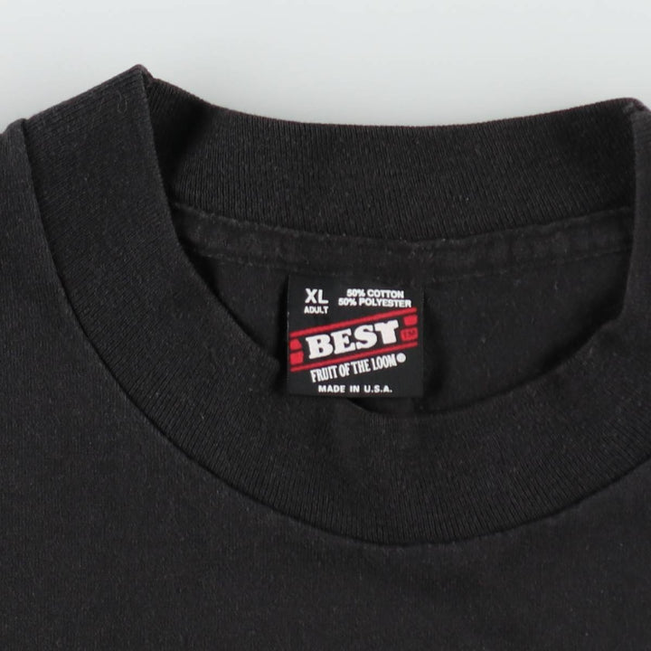 90'S Fruit of the Loom Message Print T-Shirt Made in USA Men's XL Vintage cotton black type Vintage Second Hand
