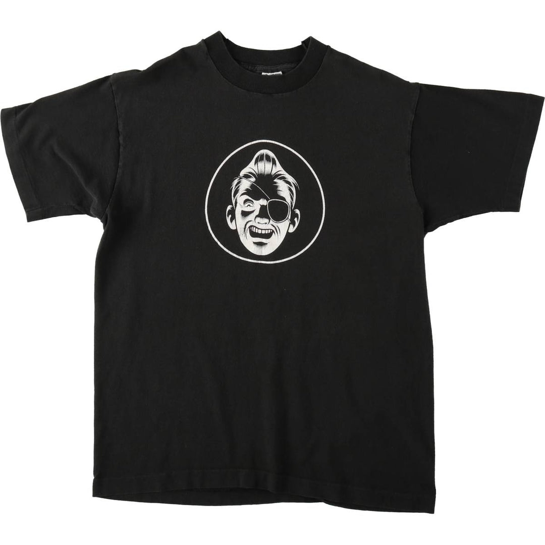 THE HARD NUT Print T-Shirt, Made in USA, Men's Size M (Equivalent), Vintage cotton black type Vintage Second Hand