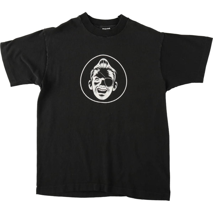 THE HARD NUT Print T-Shirt, Made in USA, Men's Size M (Equivalent), Vintage cotton black type Vintage Second Hand