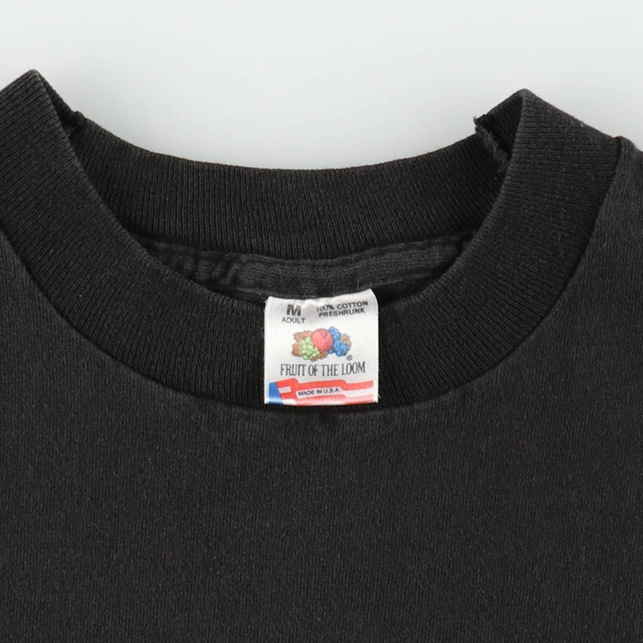 THE HARD NUT Print T-Shirt, Made in USA, Men's Size M (Equivalent), Vintage cotton black type Vintage Second Hand